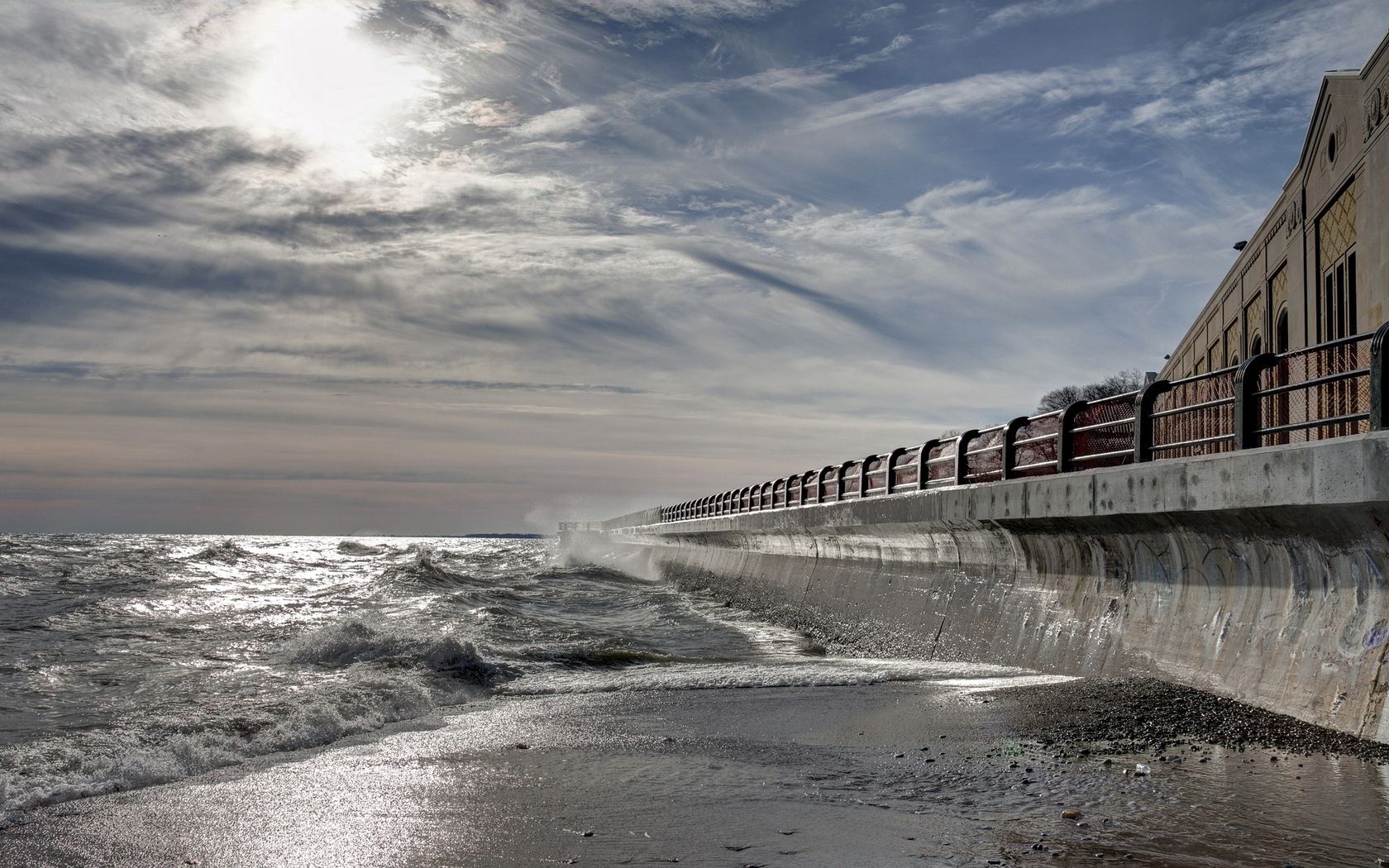 coast, wall, protection, city, strengthening, sea, waves