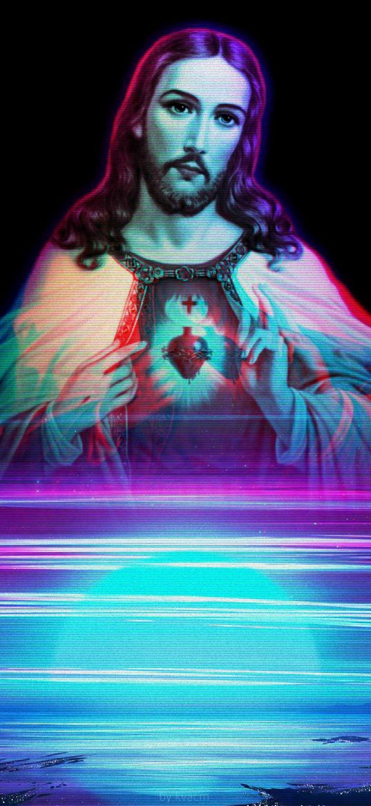 jesus, hologram, interference, religion, art