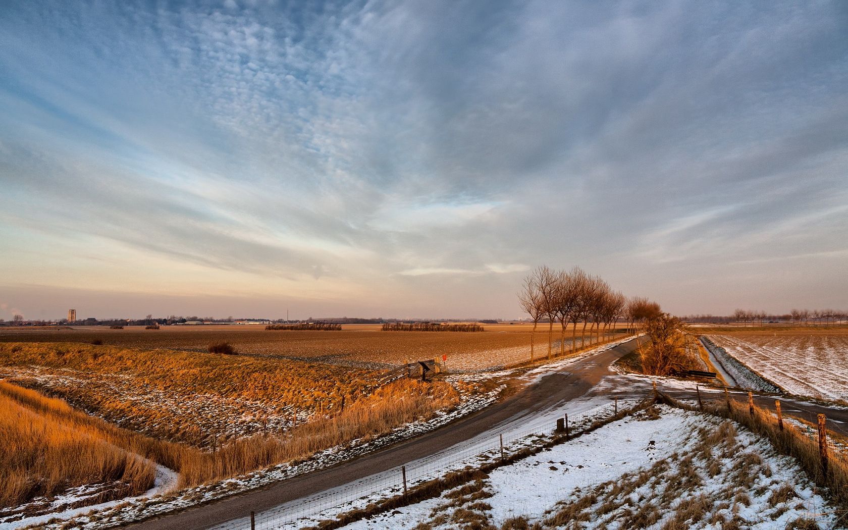 road, country, autumn, fields, agriculture