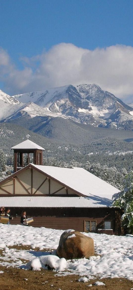 alpes, house, snow, winter, mountains