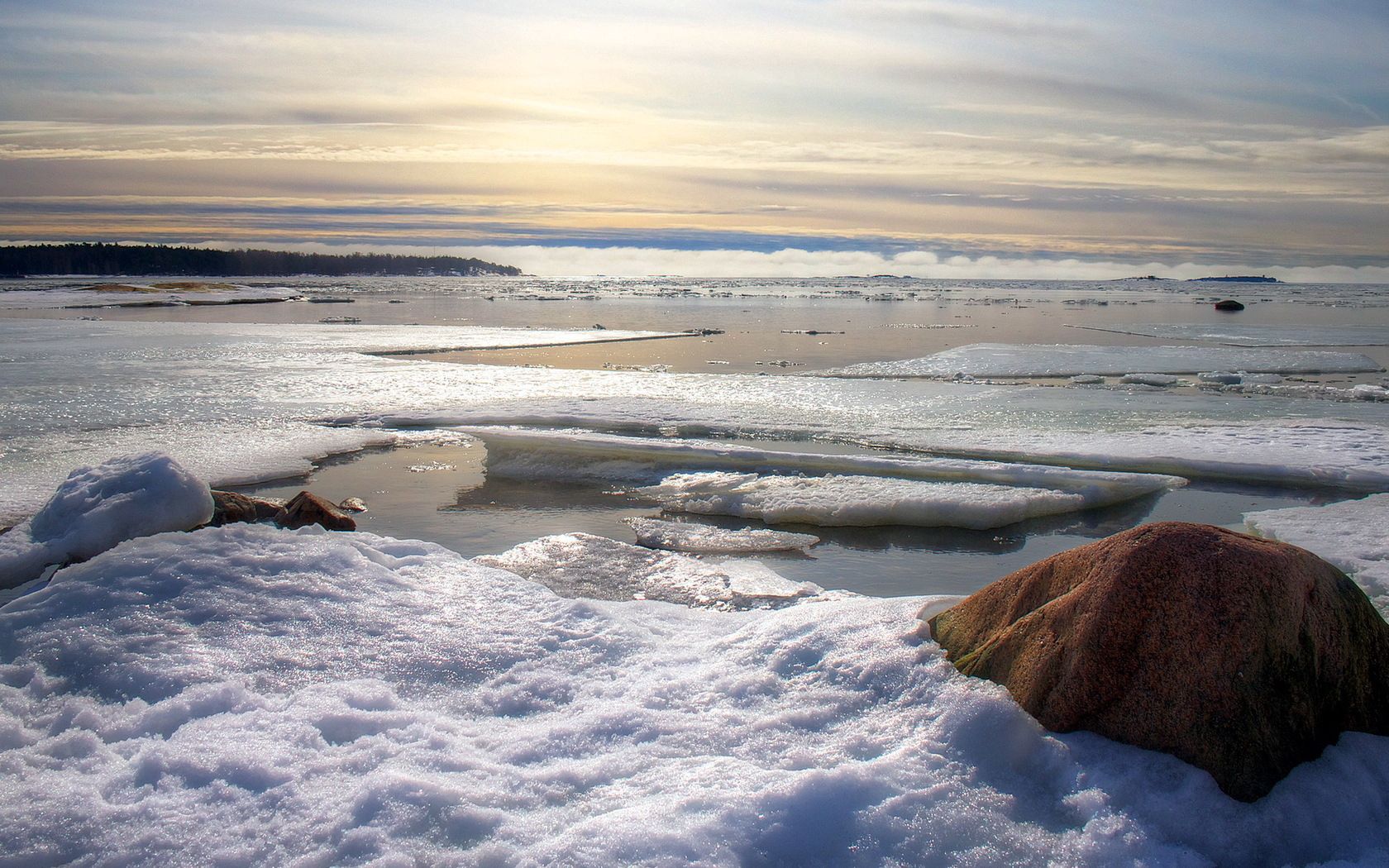 spring, ice, snow, thawing, day