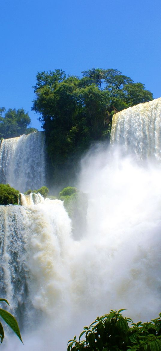 falls, break, force, vegetation, cascades