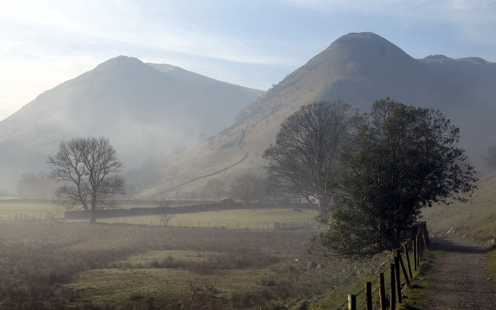 fog, mountains, morning, protection