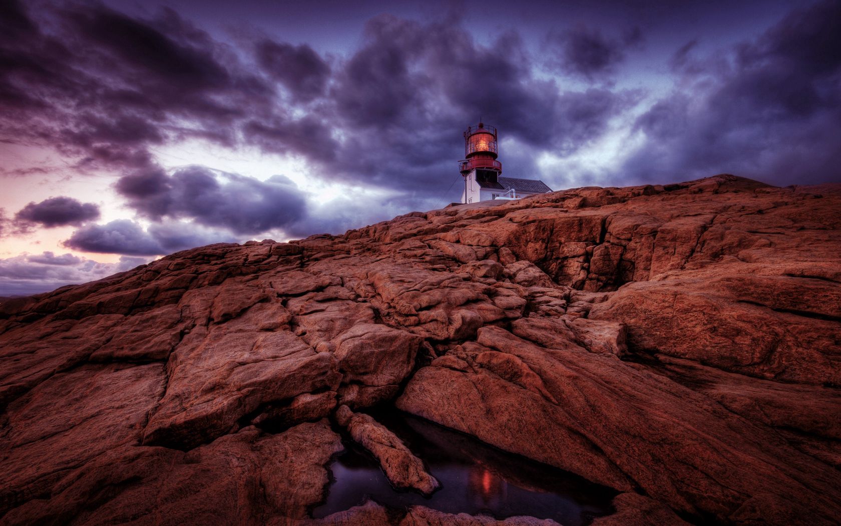 beacon, stones, cloudy, eminence