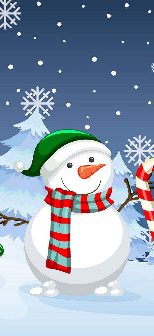 snowman, snowflakes, snow, winter, holidays, christmas, art