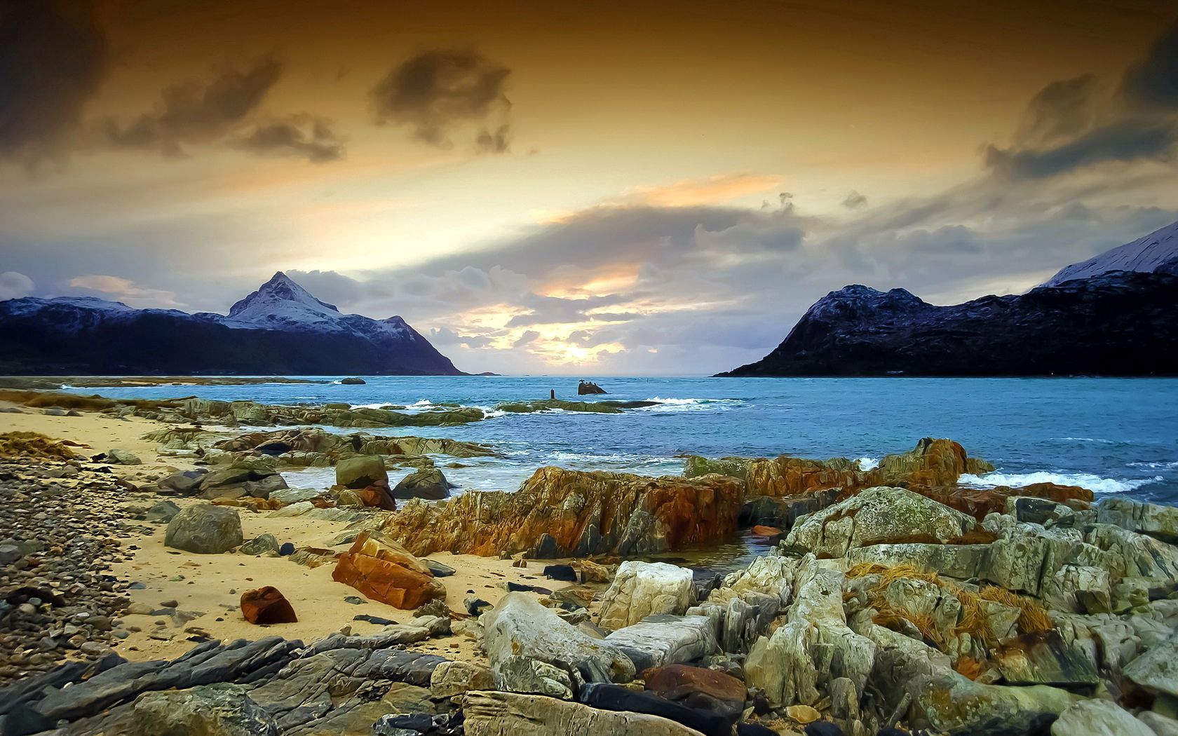 sea, rocks, sky, coast, stony, grief