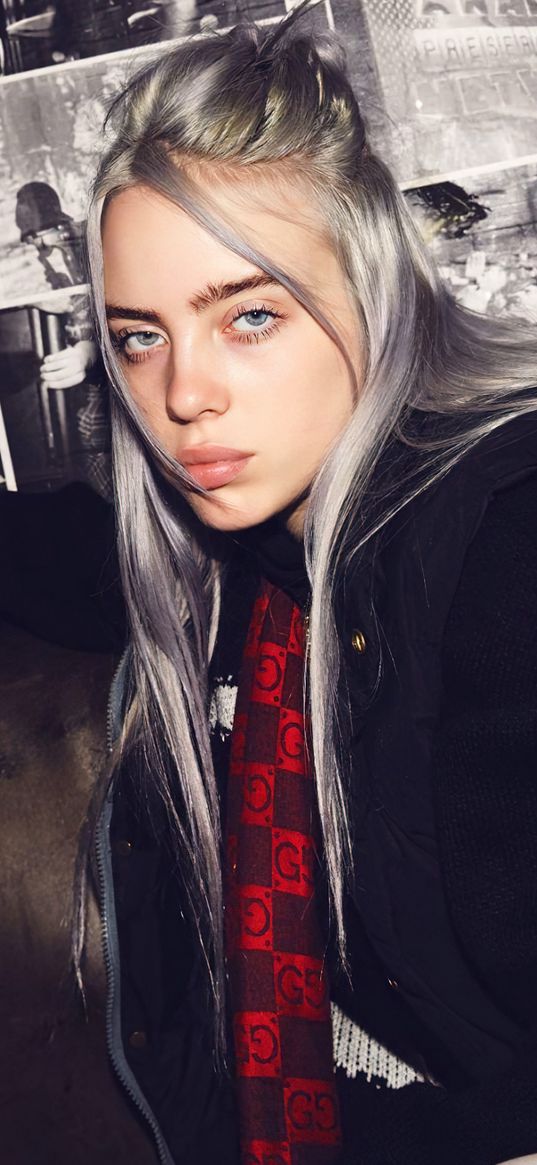 billie eilish, singer, girl, look, sofa, posters