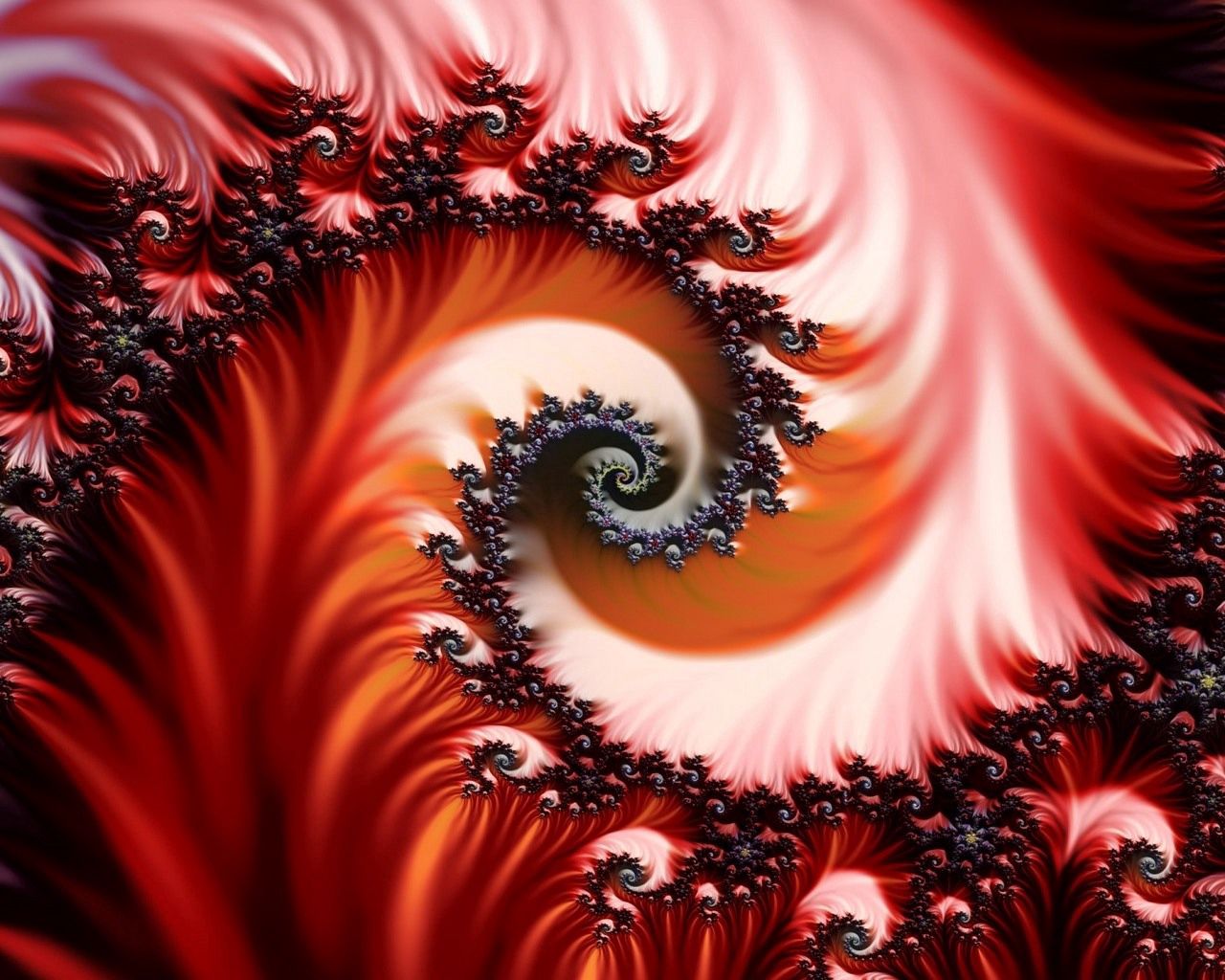 abstract, fractal, patterns, red