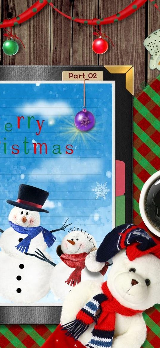 notebook, snowmen, table, coffee, snowflakes, holiday, christmas, toys