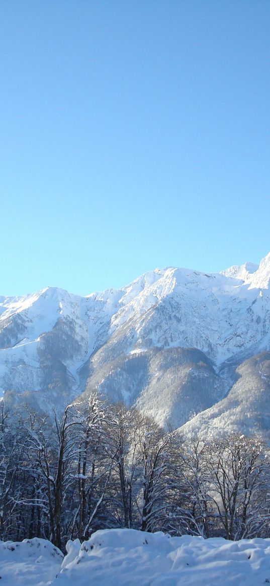 mountains, snow, caucasus, ridge