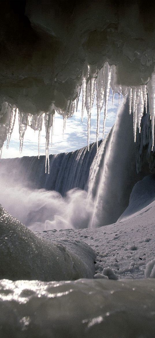 icicles, falls, cold, winter