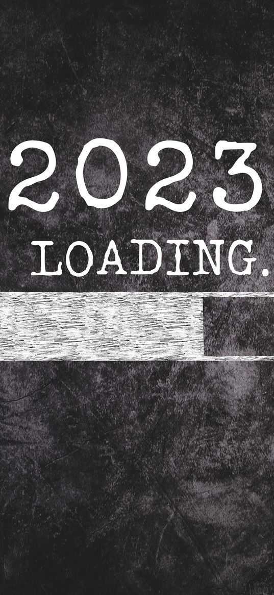 loading, 2023, inscription, new year, black and white