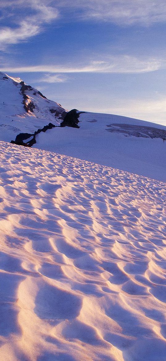 mountains, snow, cover, pattern