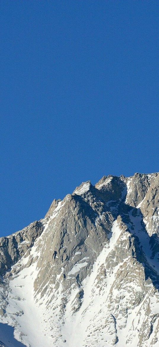 mountains, top, rocks, snow