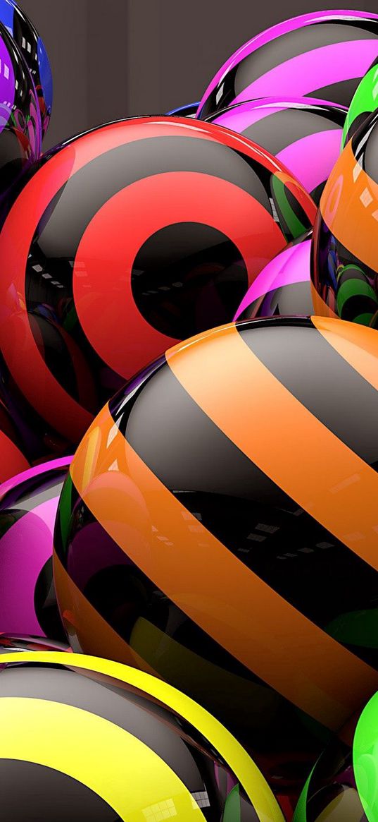 balls, striped, bright, line