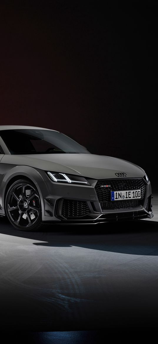 audi tt, audi, car, grey, dark background