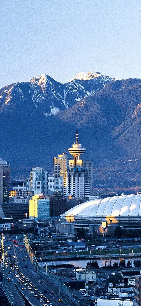 vancouver, city, building, evening, architecture