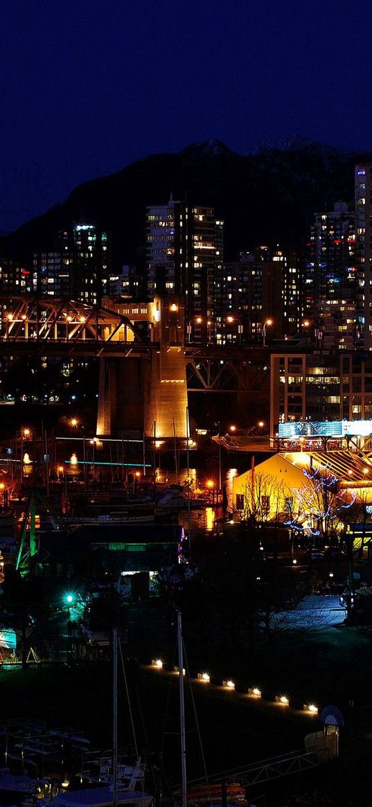 canada, city lights, top view