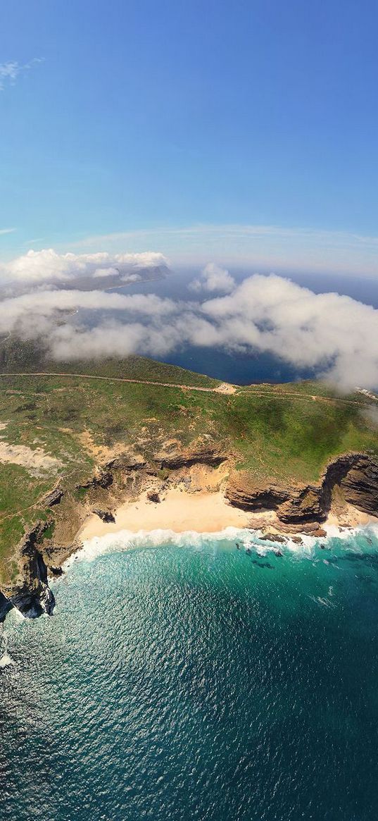 africa, cape of good hope, island height, view, land, ocean