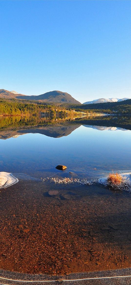 ice, lake bottom, clear, frost