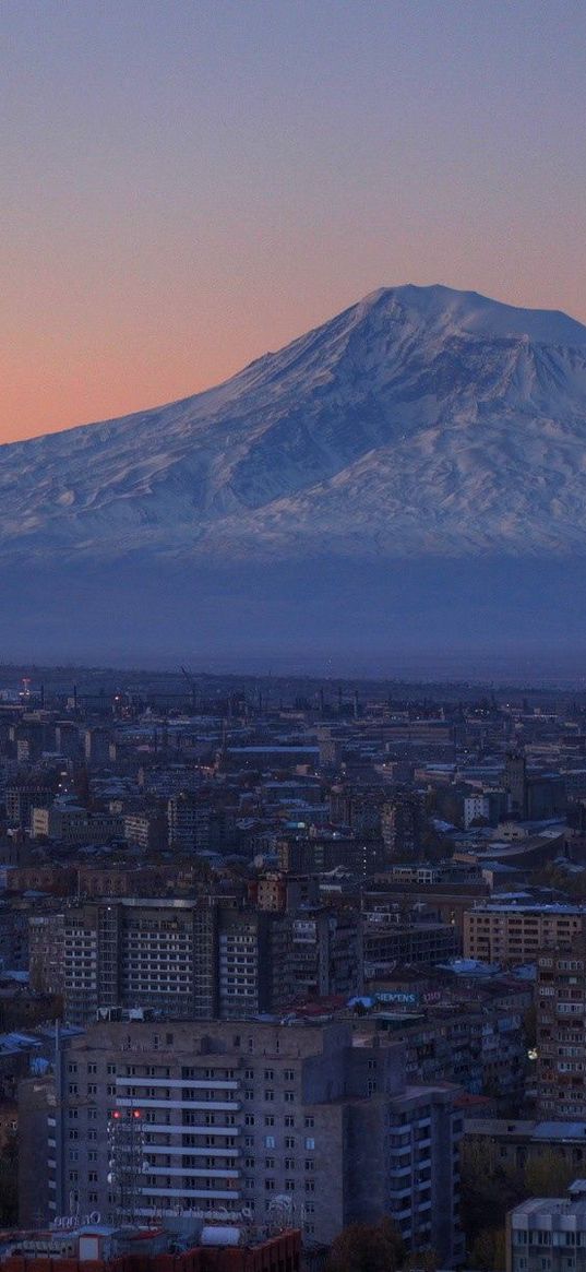 armenia, yerevan, city, mountain, landscape, houses, ararat