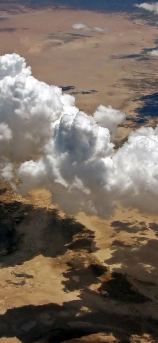 clouds, height, shadows, land, volume