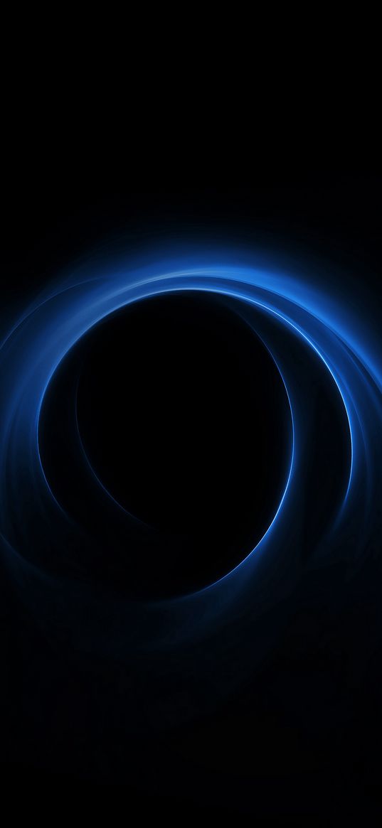 spiral, blue, black background, abstraction