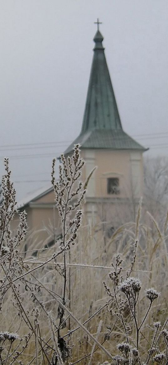 temple, autumn, grass, frosts