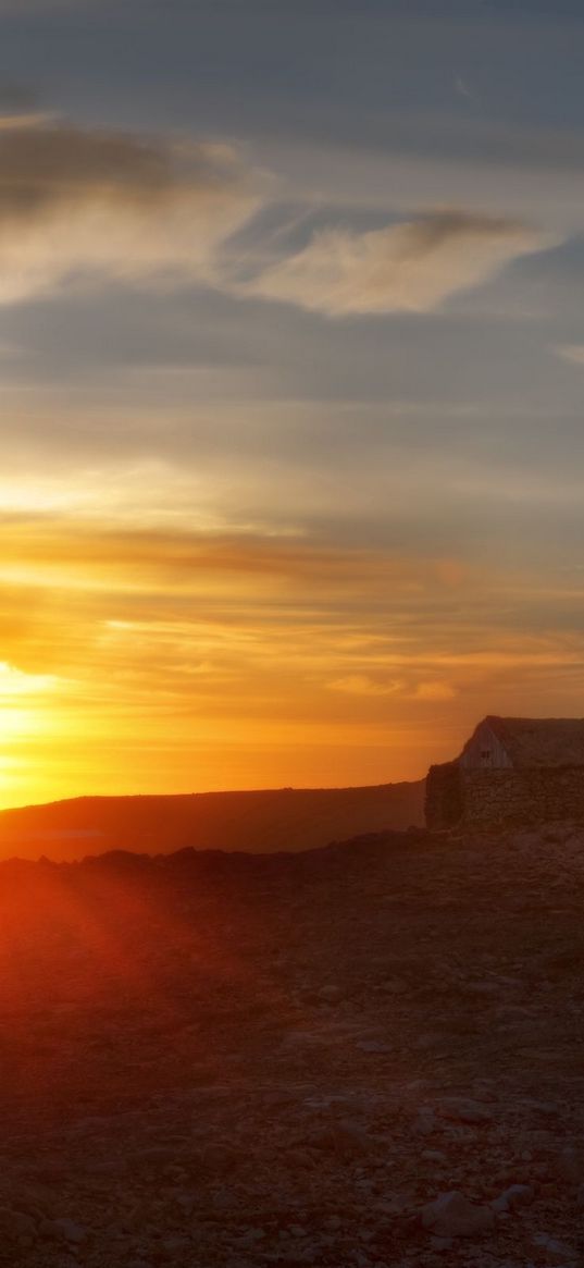 desert, sun, decline, structure