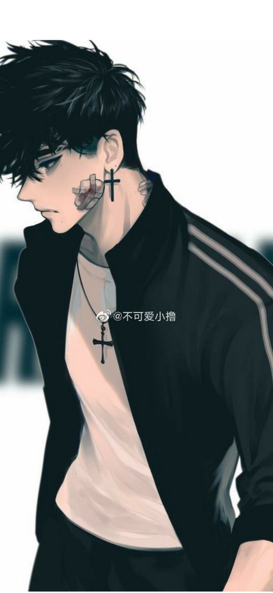 art, anime, guy, style, black