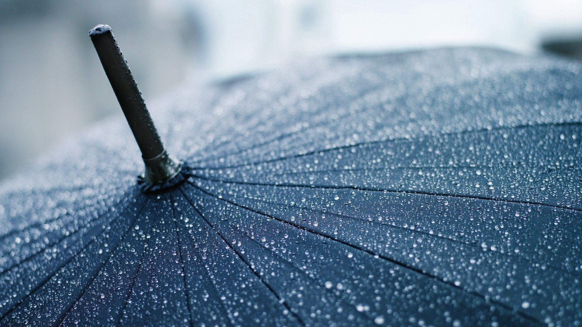 umbrella, rain, drops, cane, clouds, precipitation