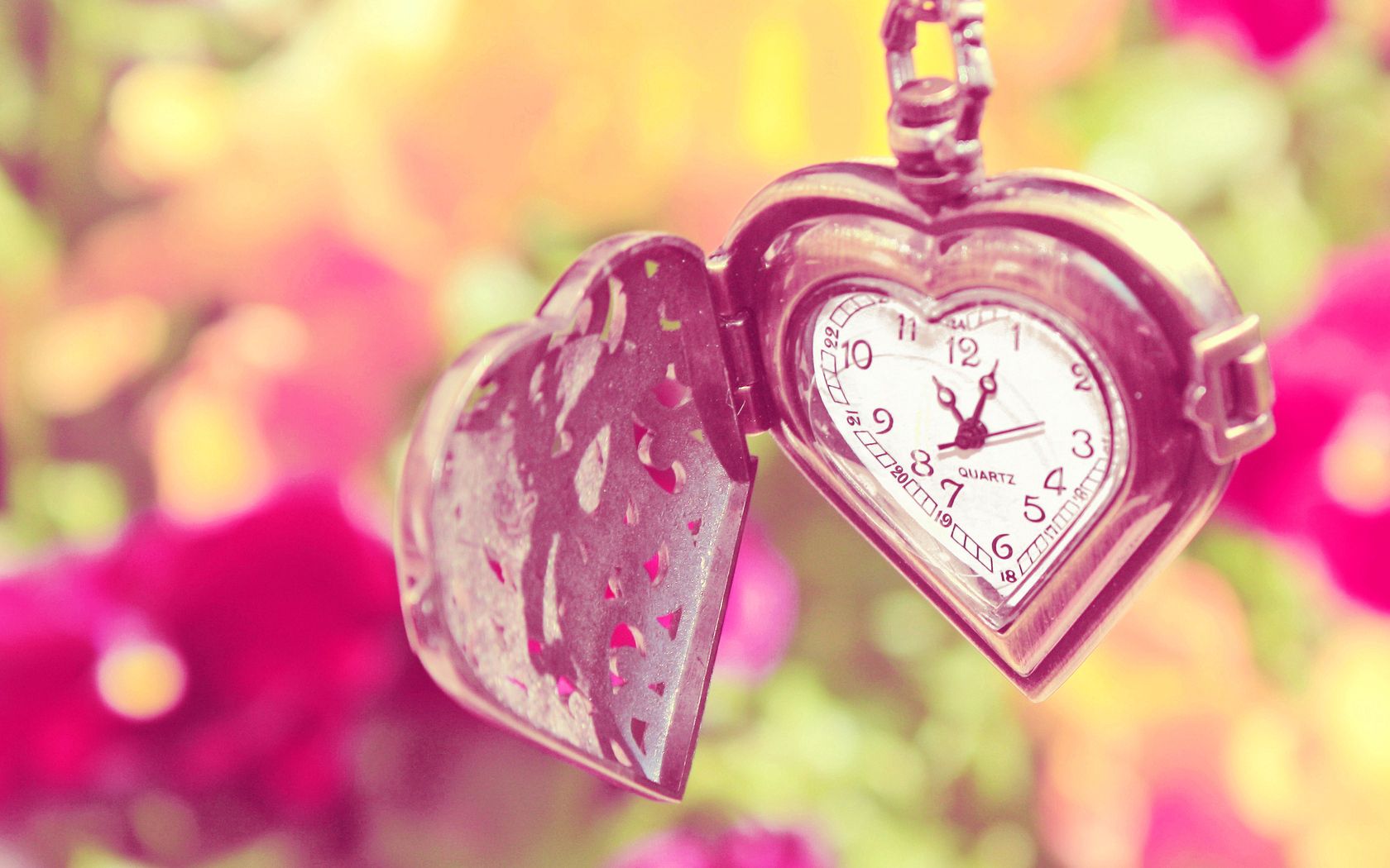 pocket watch, heart, shape, face