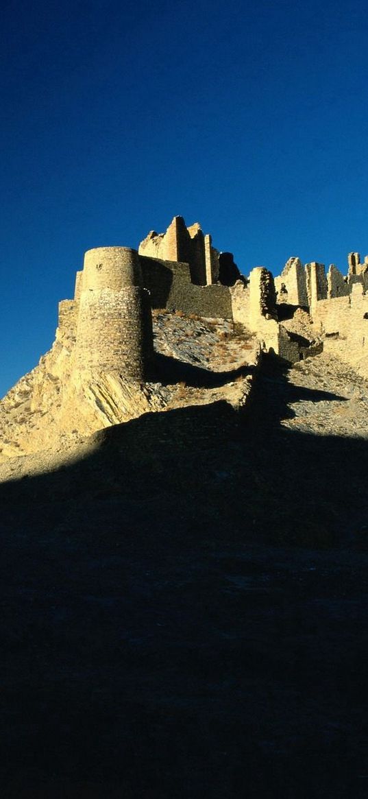 desert, castle, shade, sand, evening