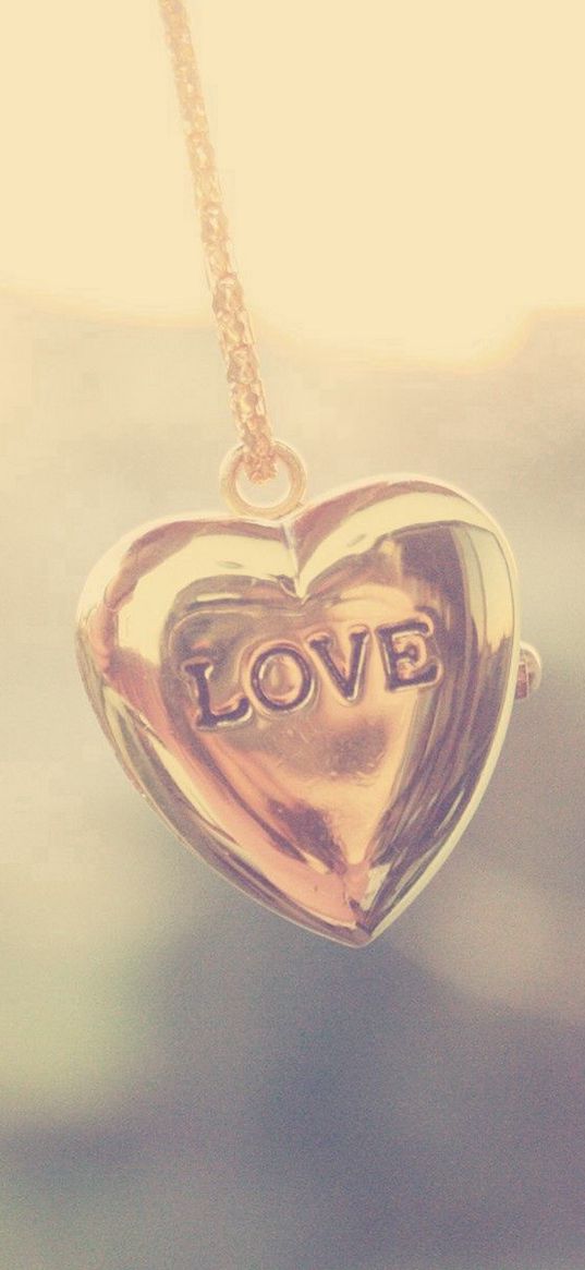 pendant, chain, light, love, heart