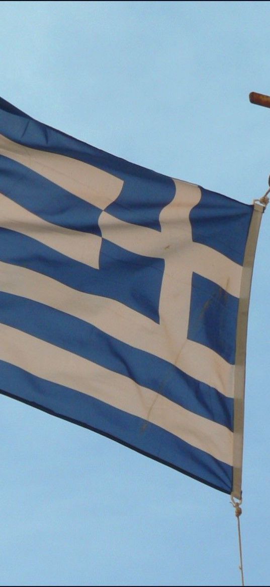 greece, flag, symbol, wind, material