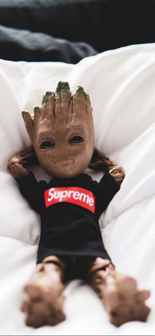 groot, guardians of the galaxy, marvel, supreme, bed, rest