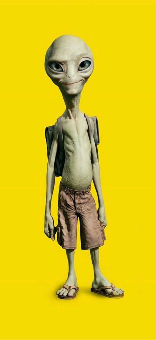 paul, film, alien, yellow background, art