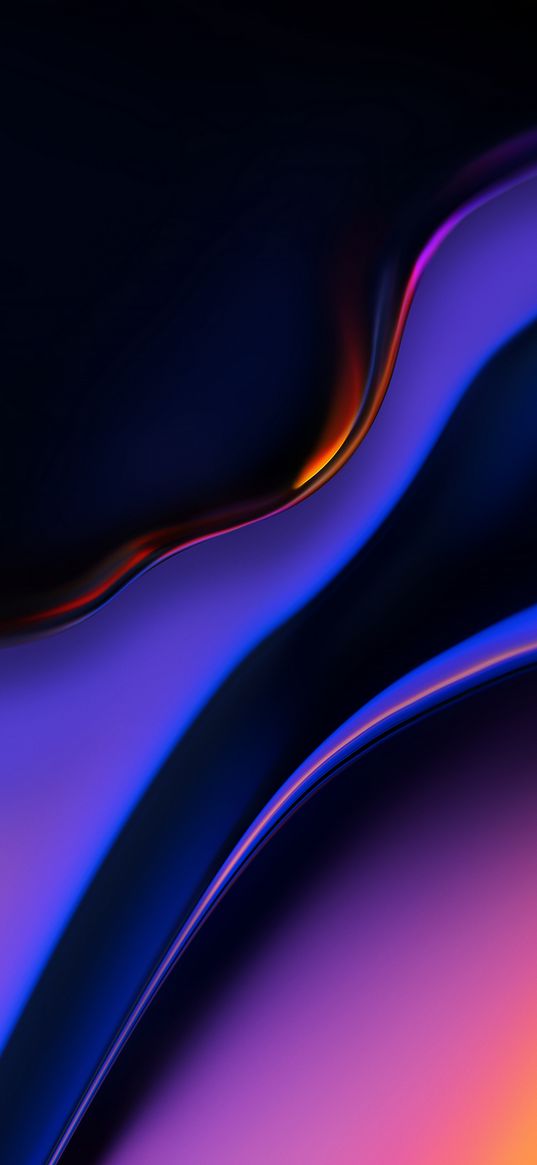 liquid, metal, blue, purple, dark background, abstraction