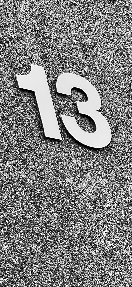 13, number, gray