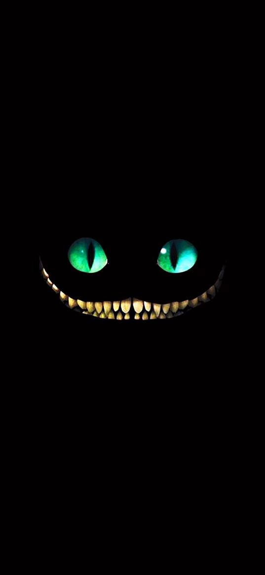 cheshire cat, smile, dark, cartoon, art