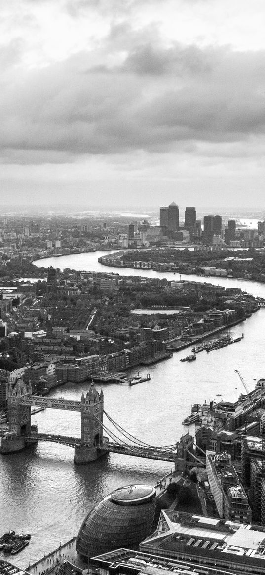 river, bridge, city, thames, london, england, black and white