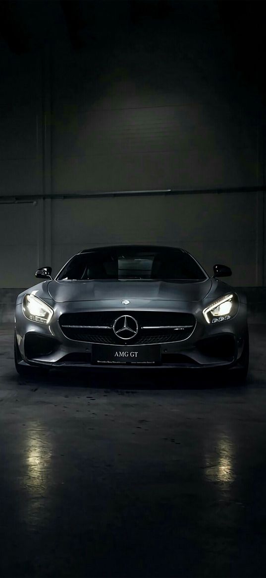 mercedes amg, mercedes, car, grey, hangar