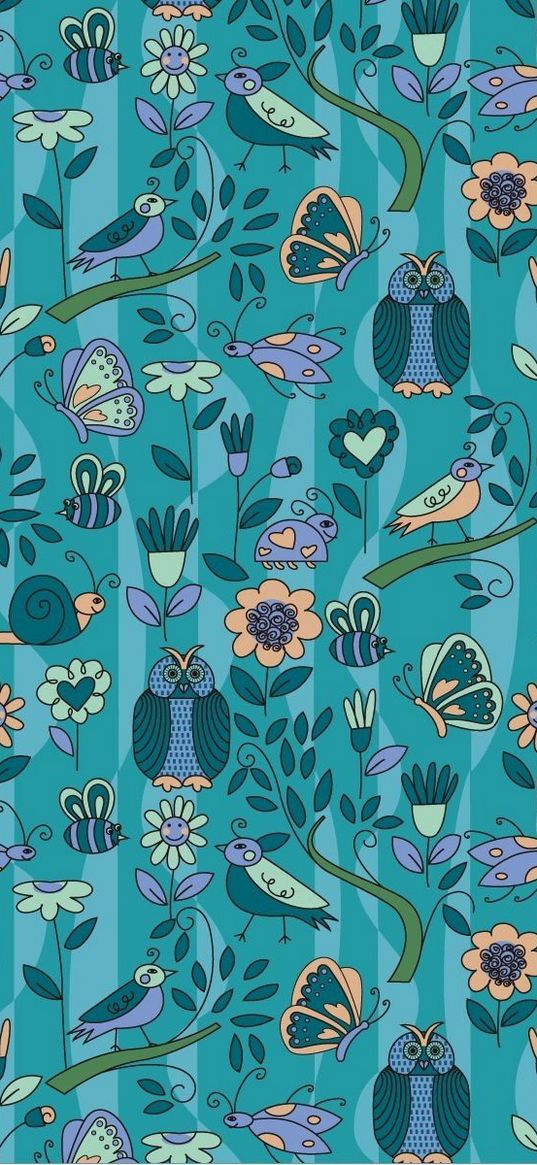 pattern, background, surface, owls, birds