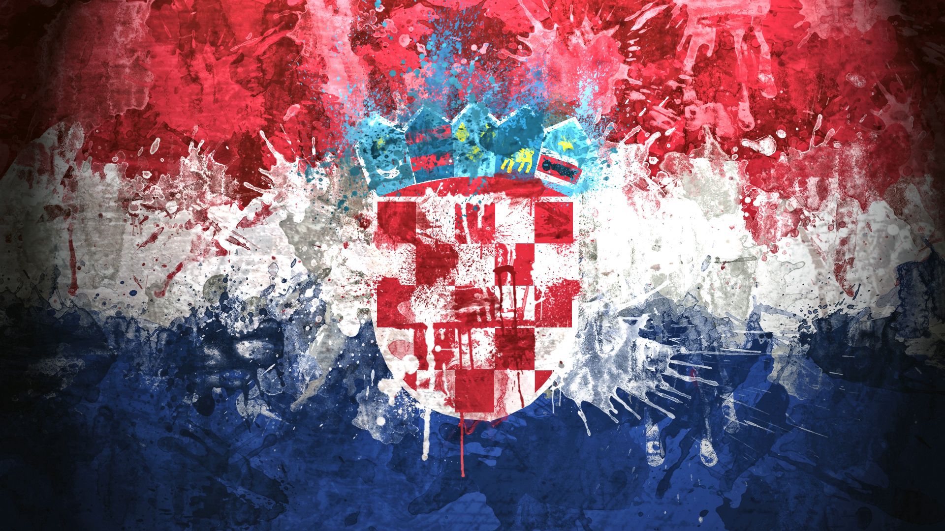 croatia, flag, republic, background, texture, paint, coat