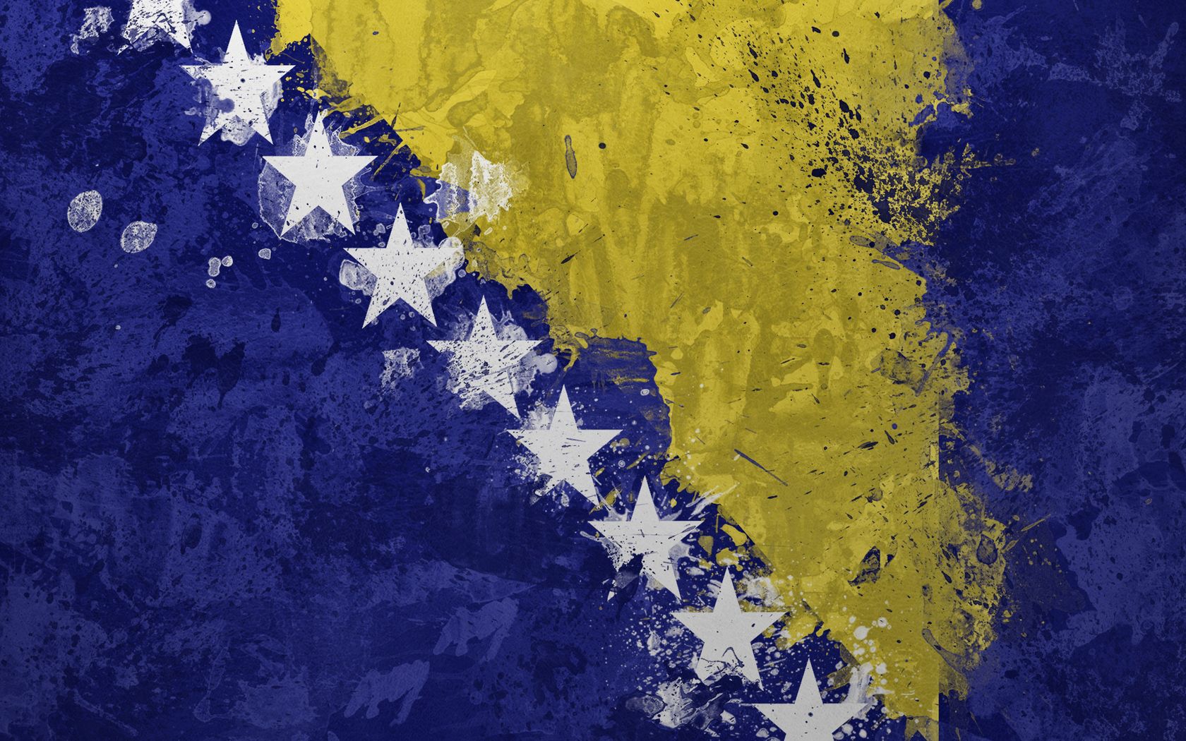 bosnia and herzegovina, flag, color, texture, stars, spots, symbolism