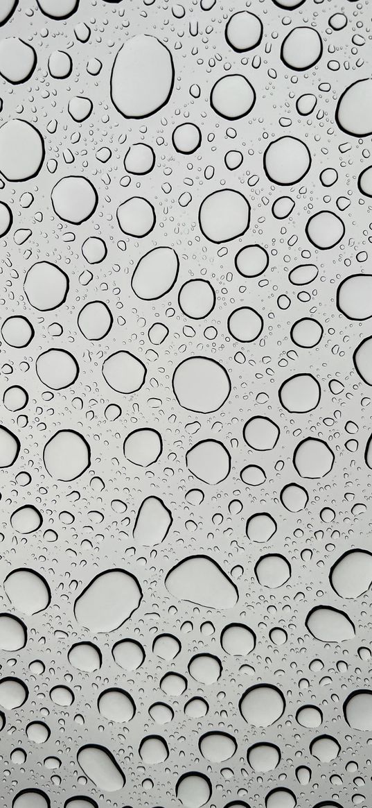 water, raindrops, window, grey