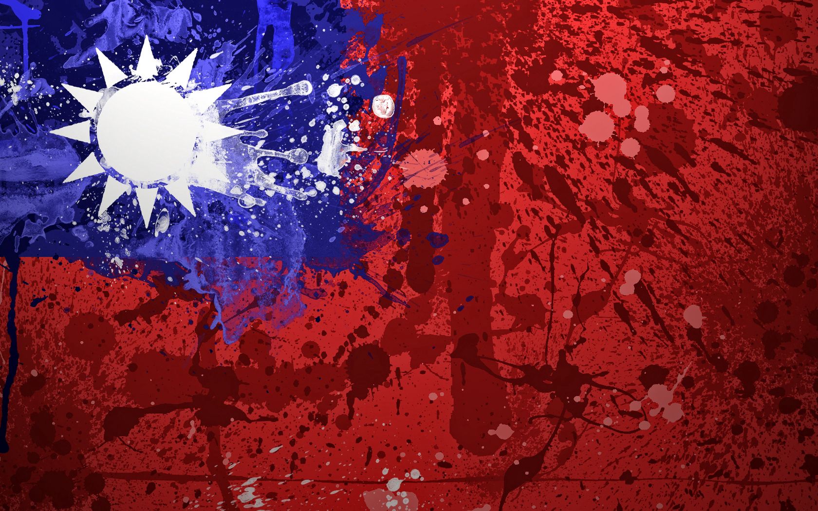 china, flag, texture, background, paint, stains