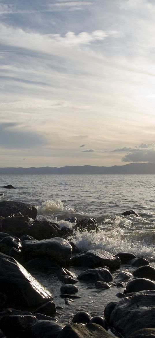 stones, coast, sea, whisper, day