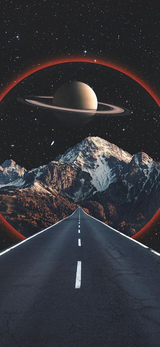 road, portal, forest, mountain, ice, planet, saturn