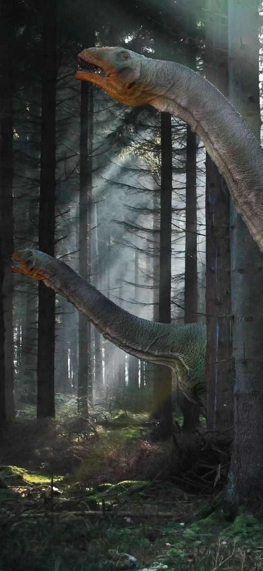 dinosaur, mesozoic era, walk, forest